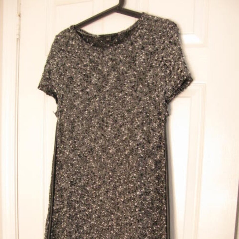 Ann Taylor Short Sleeved Tunic Dress with faux leather detail